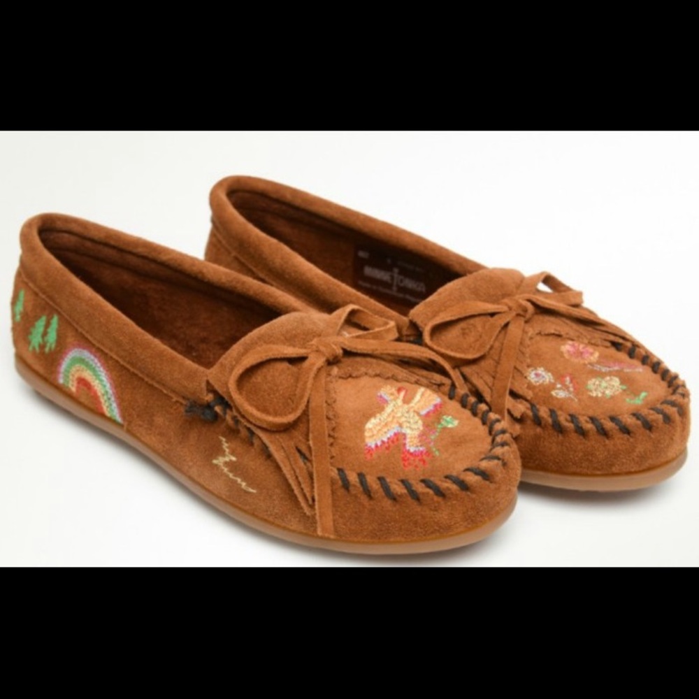 New, never worn Mother X Minnetonka moccasins